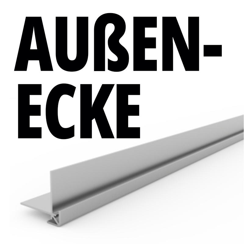 Bild einer Aluminium Außenecke zur Verwendung bei Wandverkleidungen