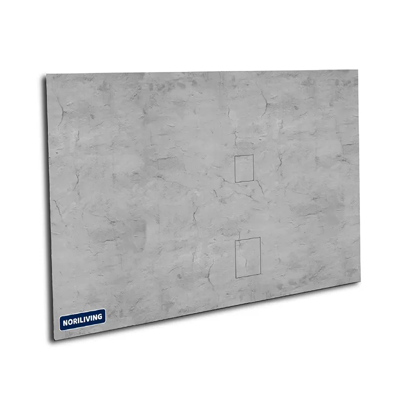 Muster Duschrückwand Rauputz hellgrau 607