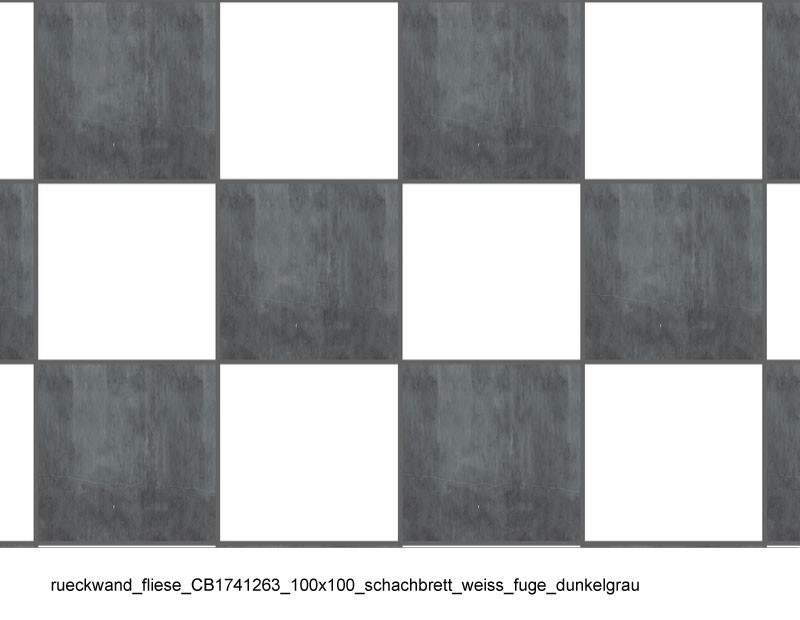 Fliesen mit Schachbrettmuster in Weiß und Dunkelgrau, 100x100 cm, für stilvolle Rückwände