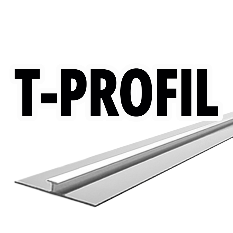 Ein Aluminium T-Profil zur Verwendung in Bau- und Konstruktionsprojekten.